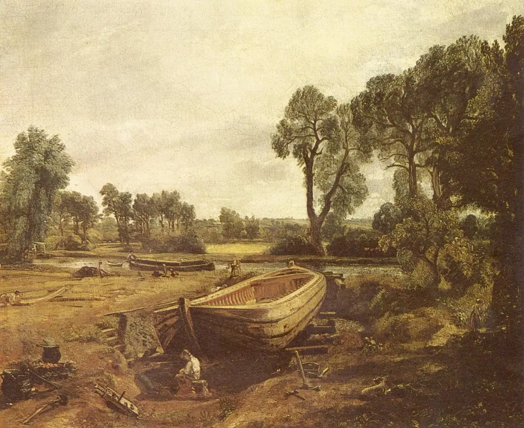 Boat-building near Flatford Mill