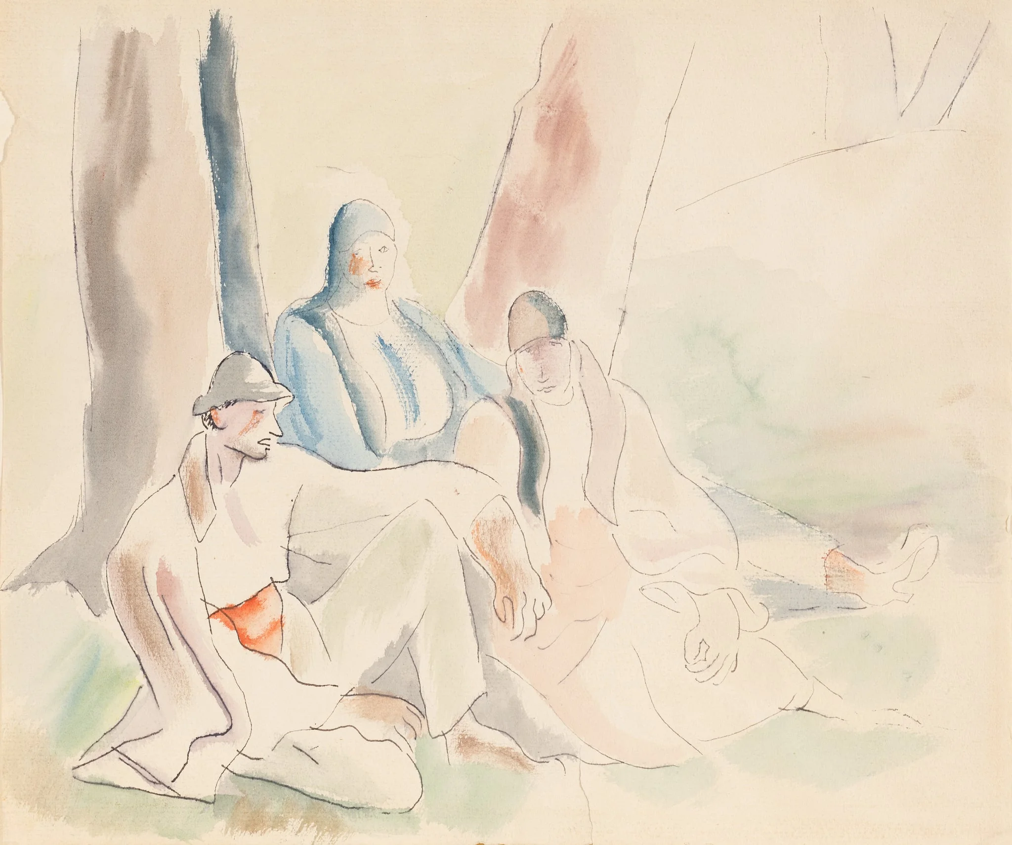 Țărani în repaus, by Iosif Iser, unspecified, 1850