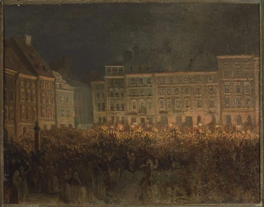 Patriotic manifestation at the square of the Old Town in 1861