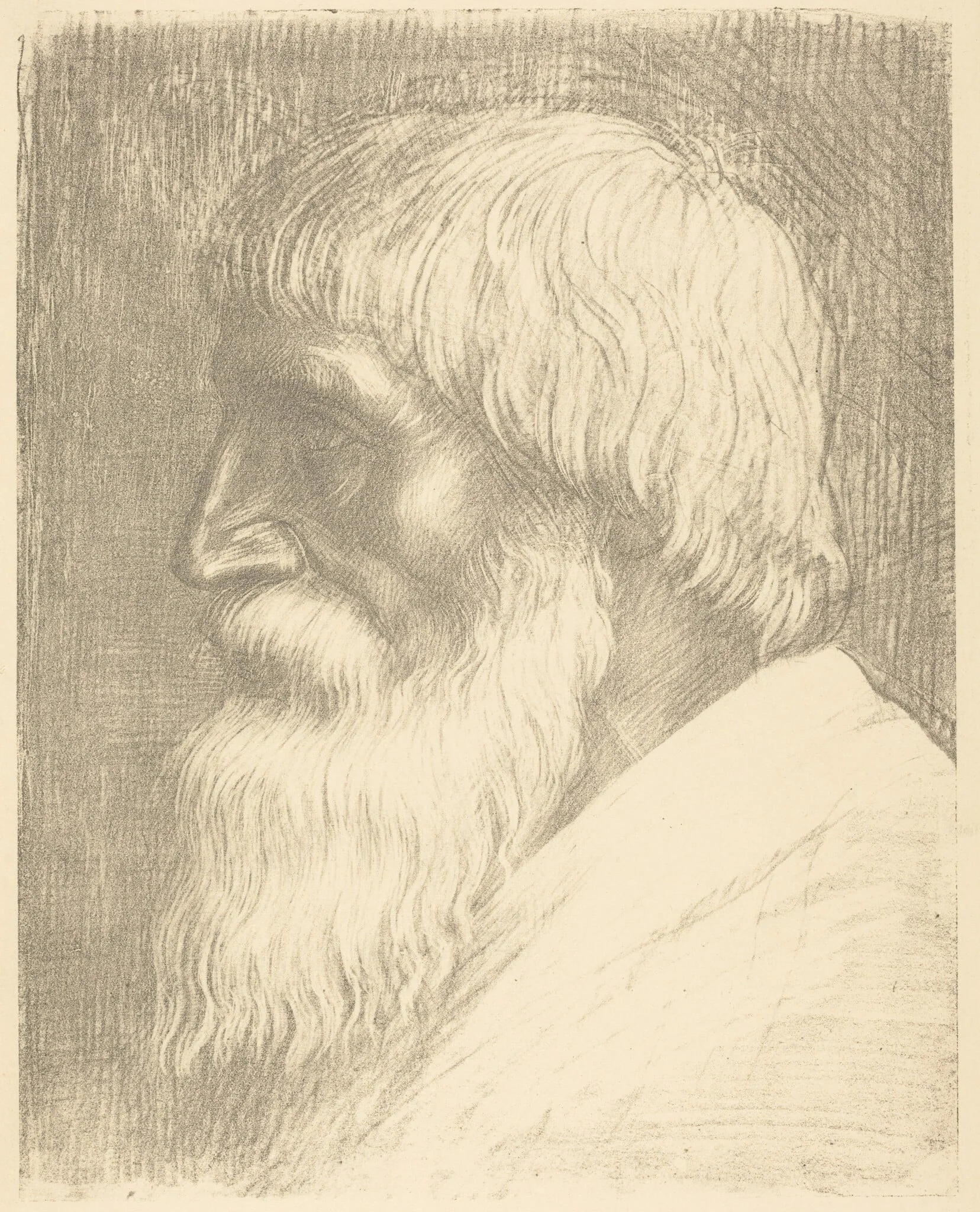 Head of a Man (Tete d'homme), by Alphonse Legros, ink, 1874