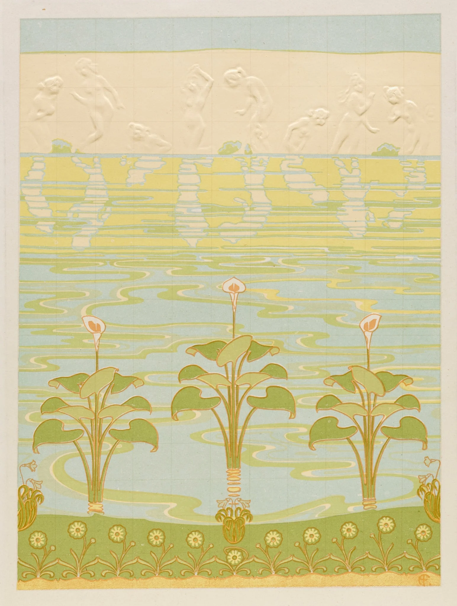 Decoration in Enameled Tiles for Bathroom