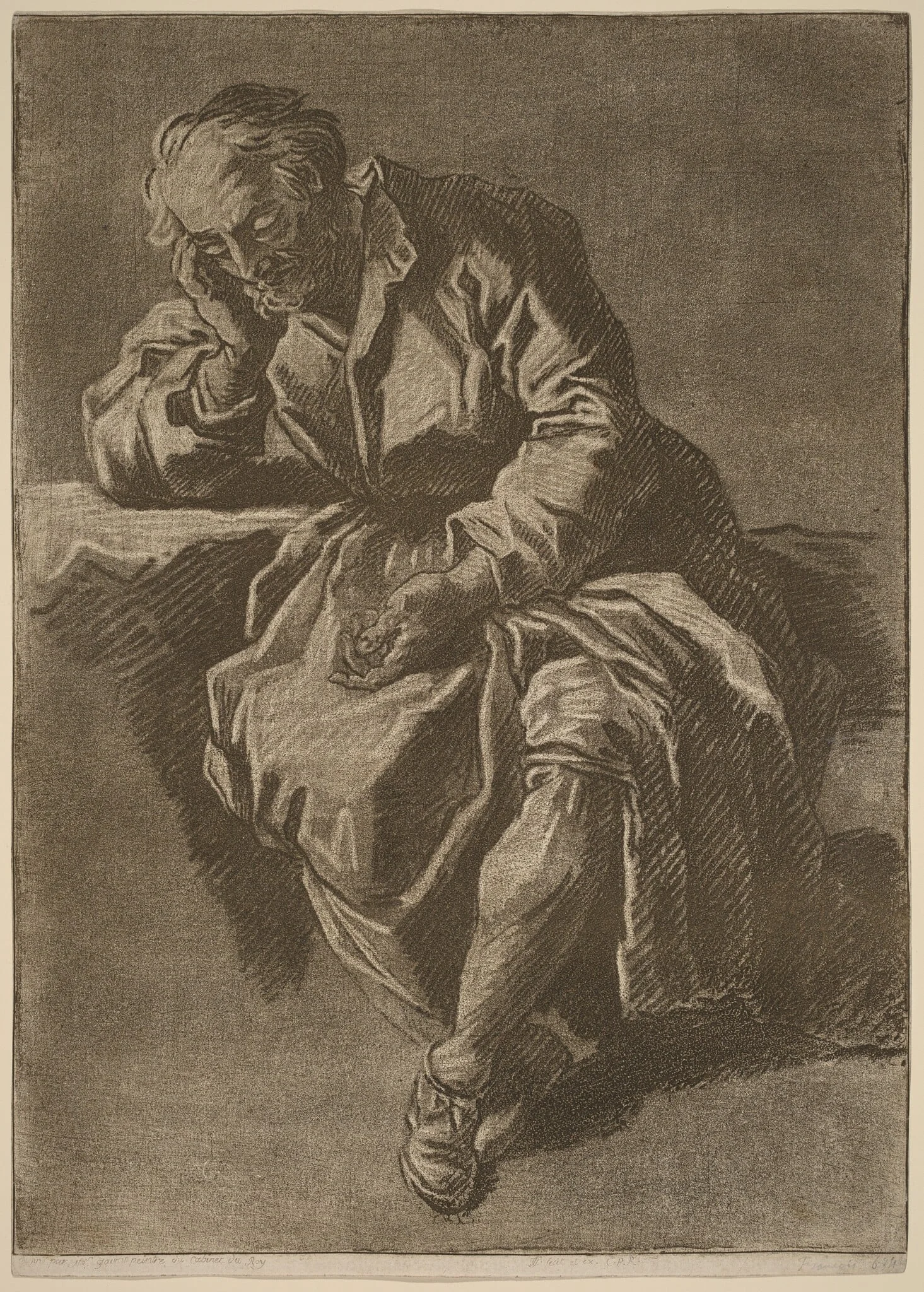 A Seated Elderly Man Asleep