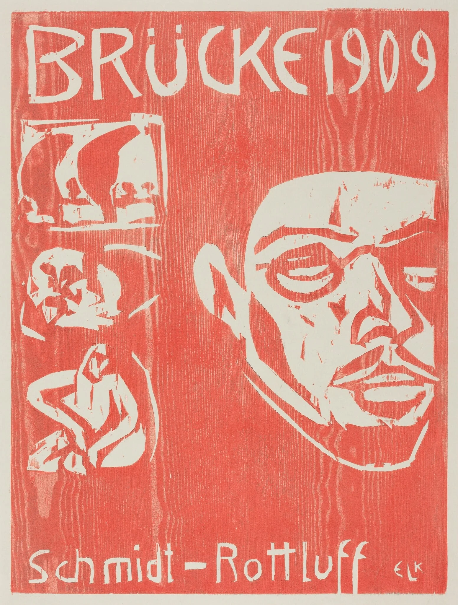 Cover of the Fourth Yearbook of the Artist Group the Brucke, by Ernst Ludwig Kirchner, ink, 1909