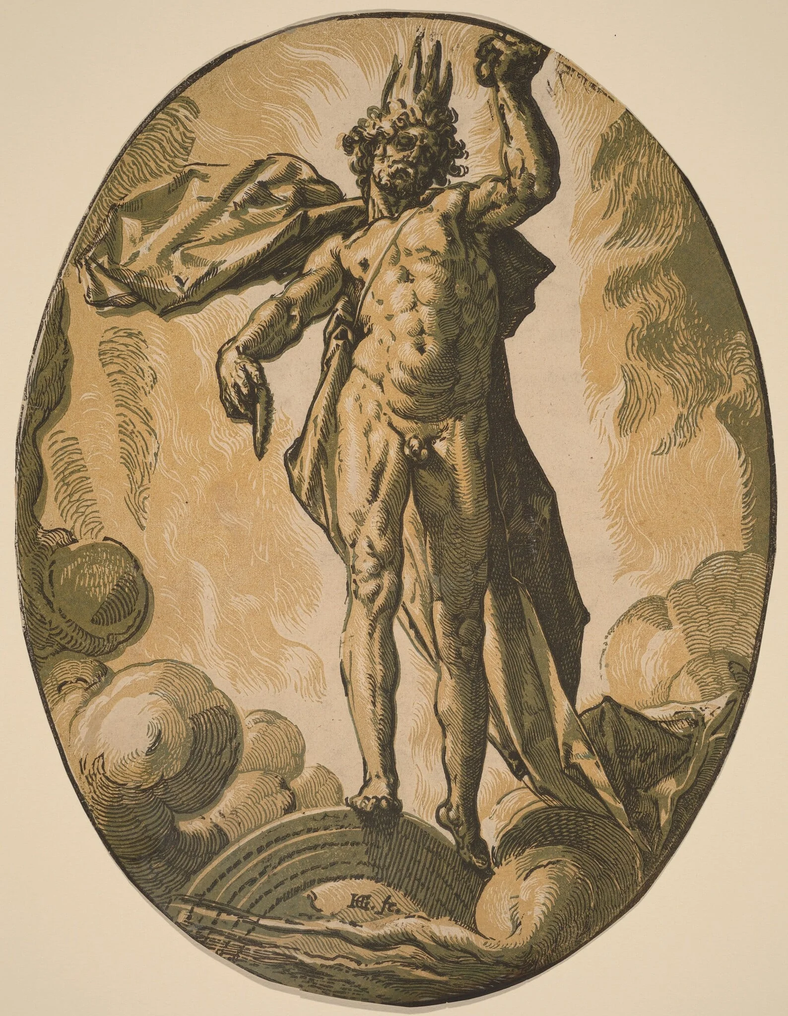 Aether, by Hendrik Goltzius, ink, 1589