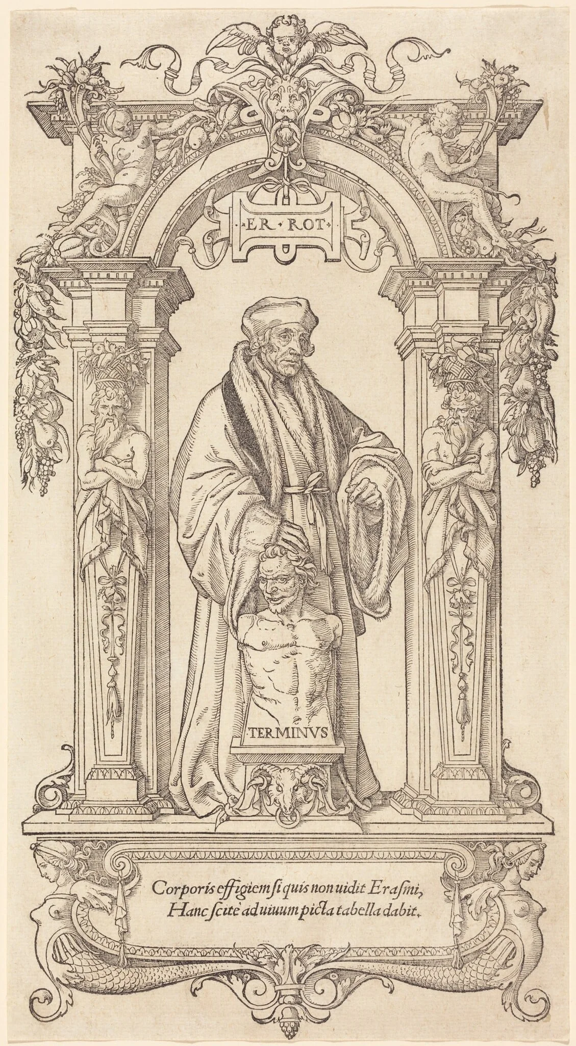 Erasmus of Rotterdam, by Veit Specklin, ink, 1538