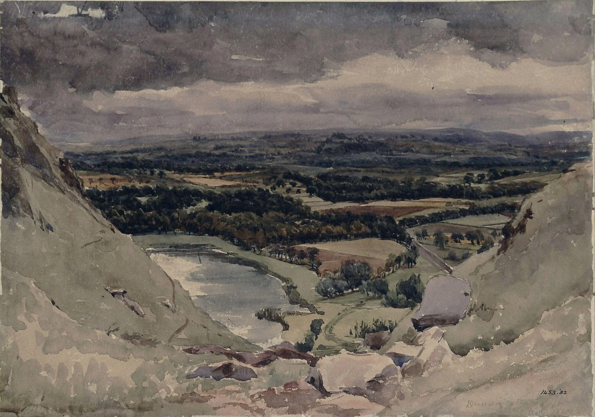 Duddingston Lock, by Unknown, watercolor, 1800
