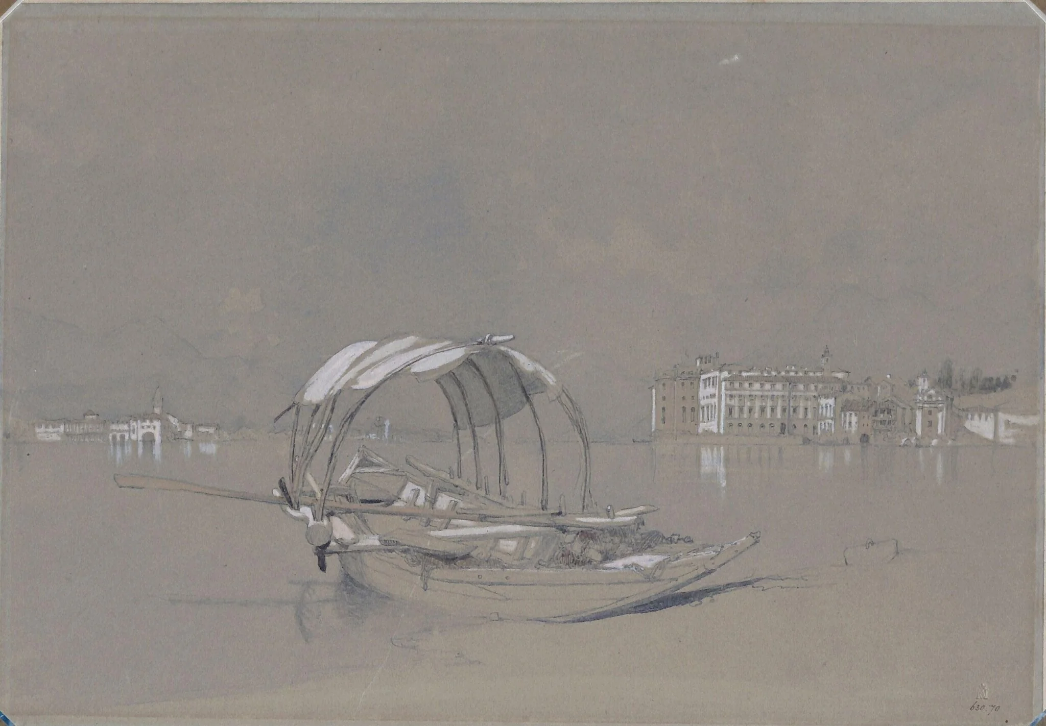 Isola Bella, Lago Maggiore, by David Roberts, watercolor, 1825