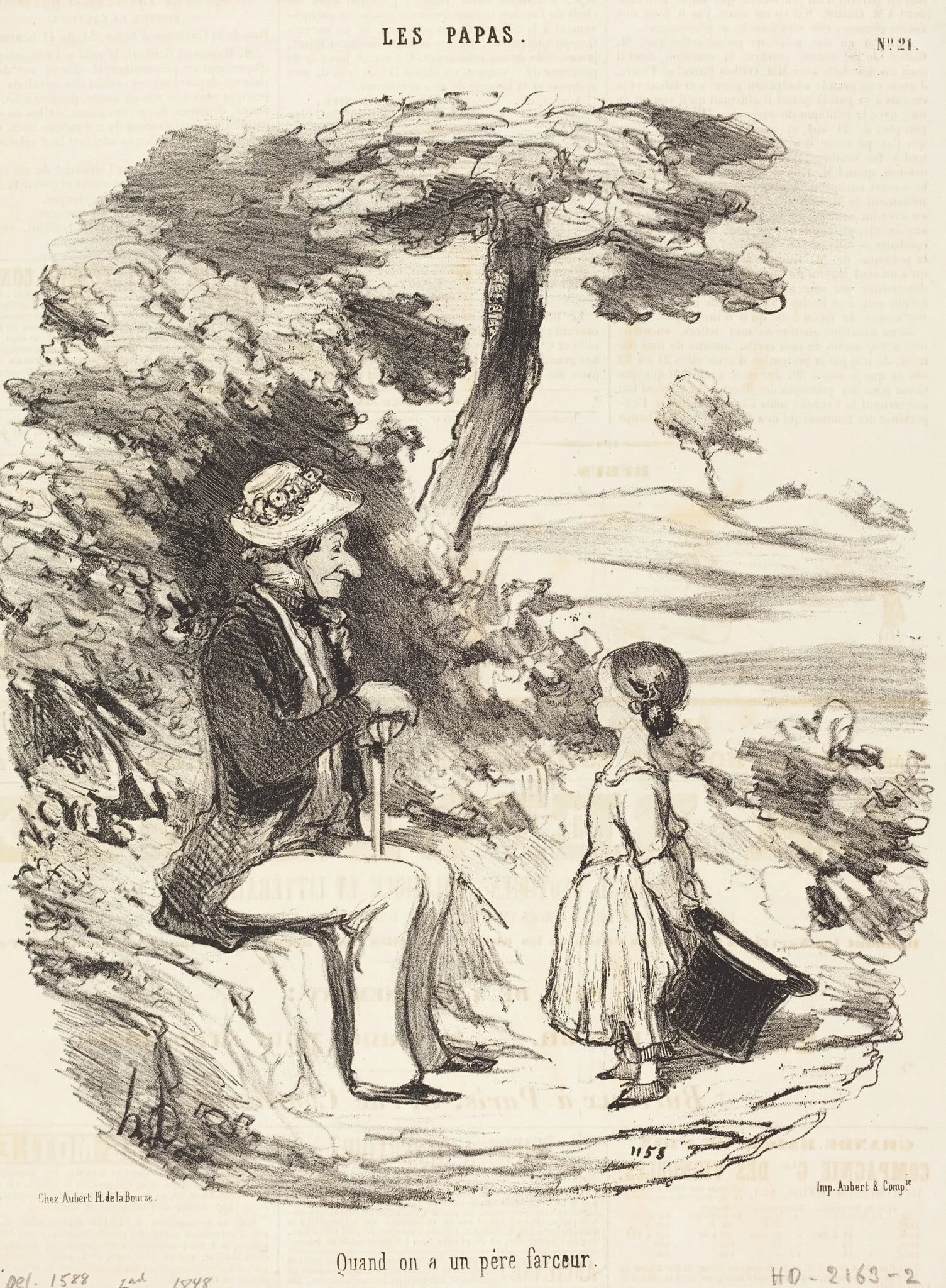 Quand on a un père farceur, by Honoré Daumier, ink, 1848
