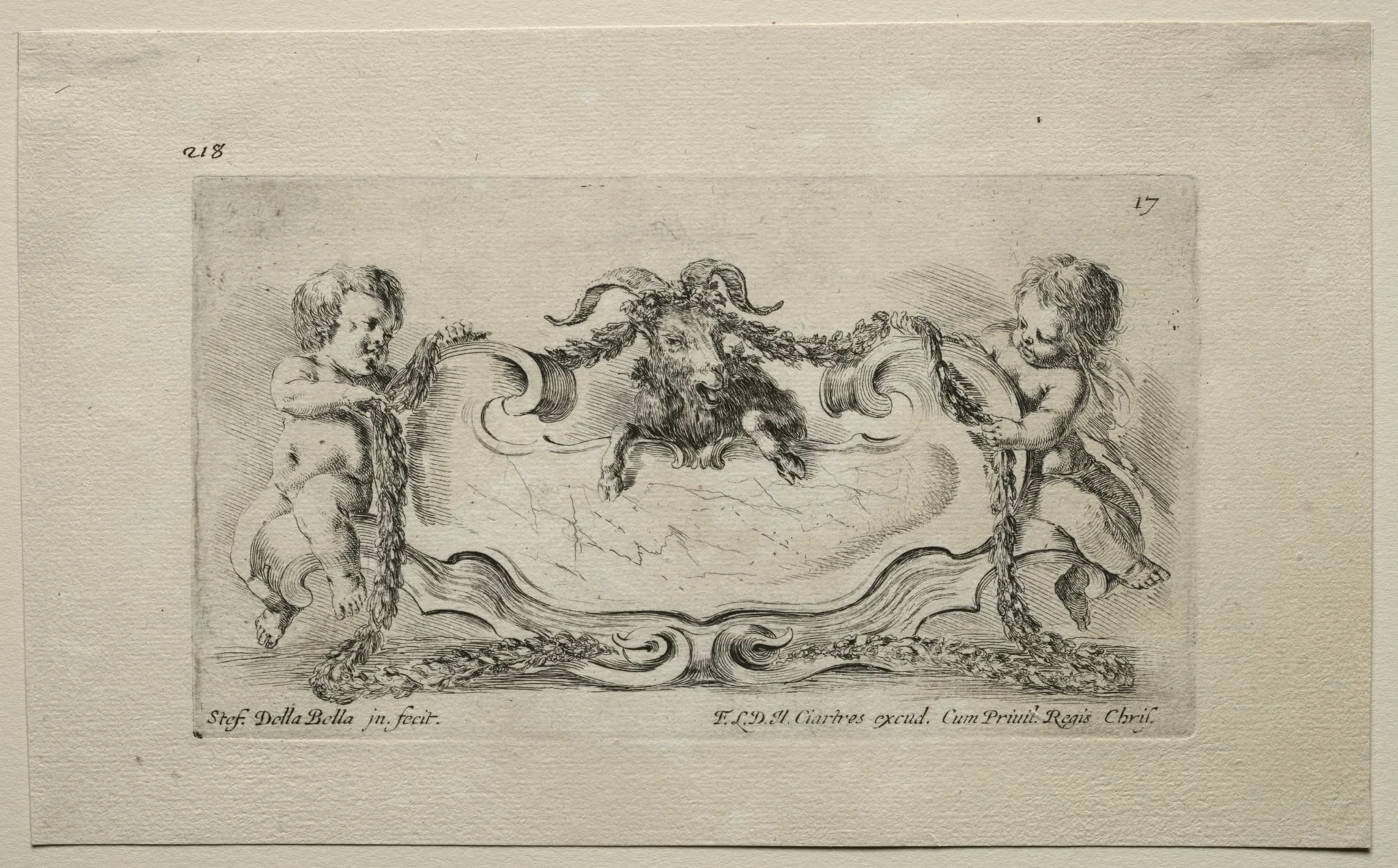 Collection of Various Caprices and New Designs of Cartouches and Ornaments:  No 17, by Stefano Della Bella, 1646