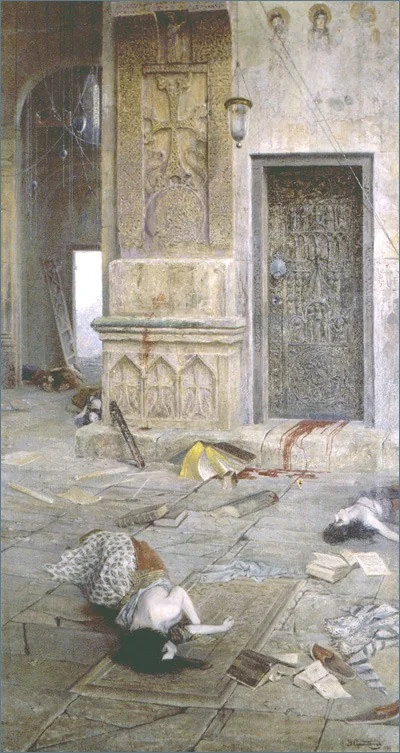After the Massacre, by Vardges Sureniants, oil, 1900