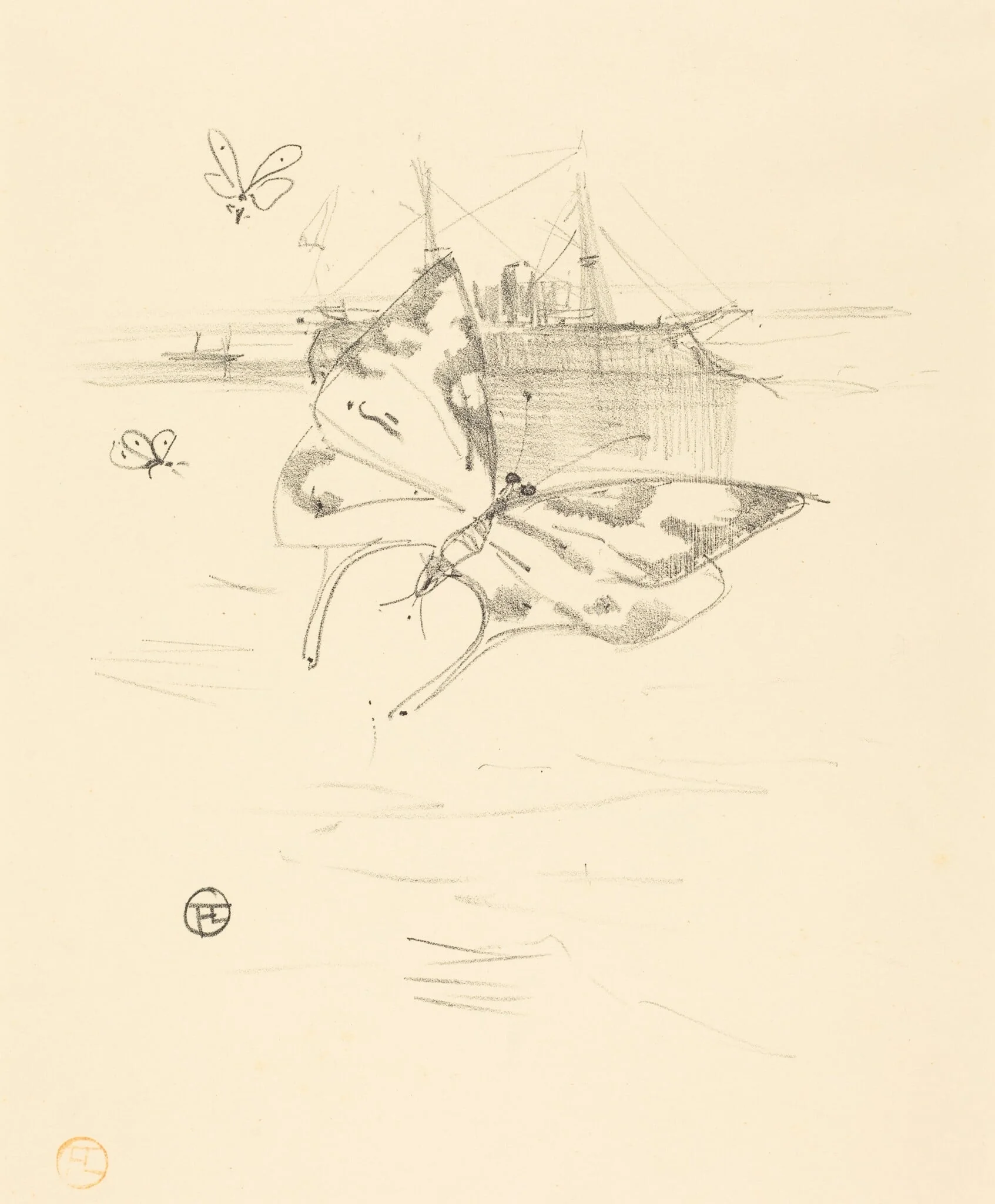 Les papillons, by Henri de Toulouse-Lautrec, ink, 1895