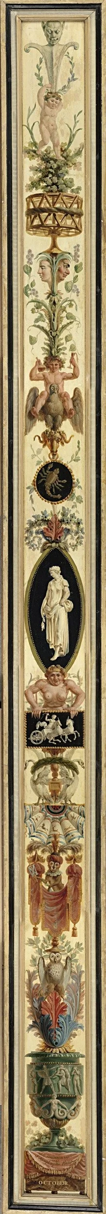 Nine Months with Signs of the Zodiac: October with the Sign of Scorpio, by Jan Kamphuysen, oil, 1796