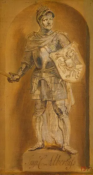 Statue of Albert I in a niche