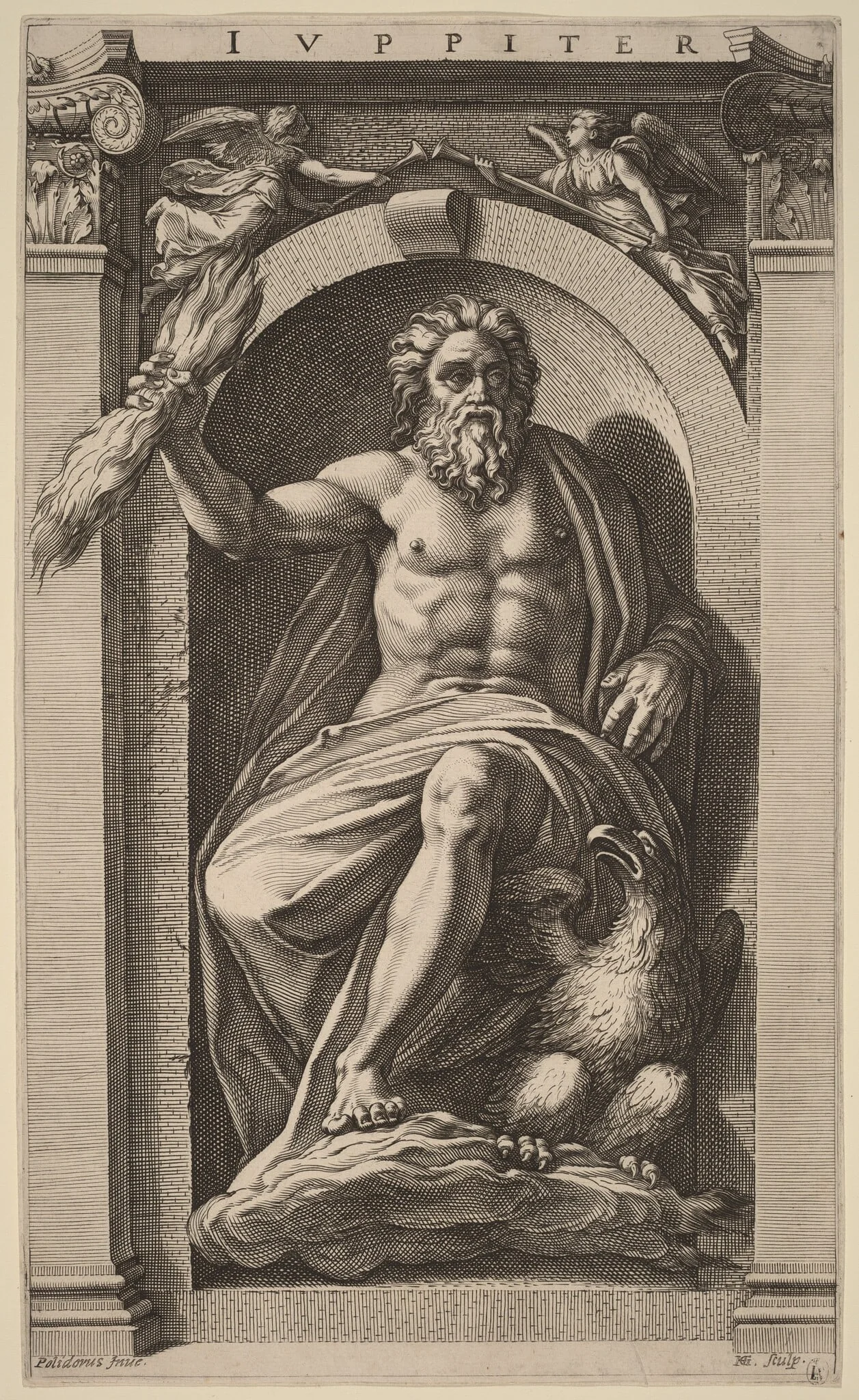 Jupiter, by Hendrik Goltzius, ink, 1592