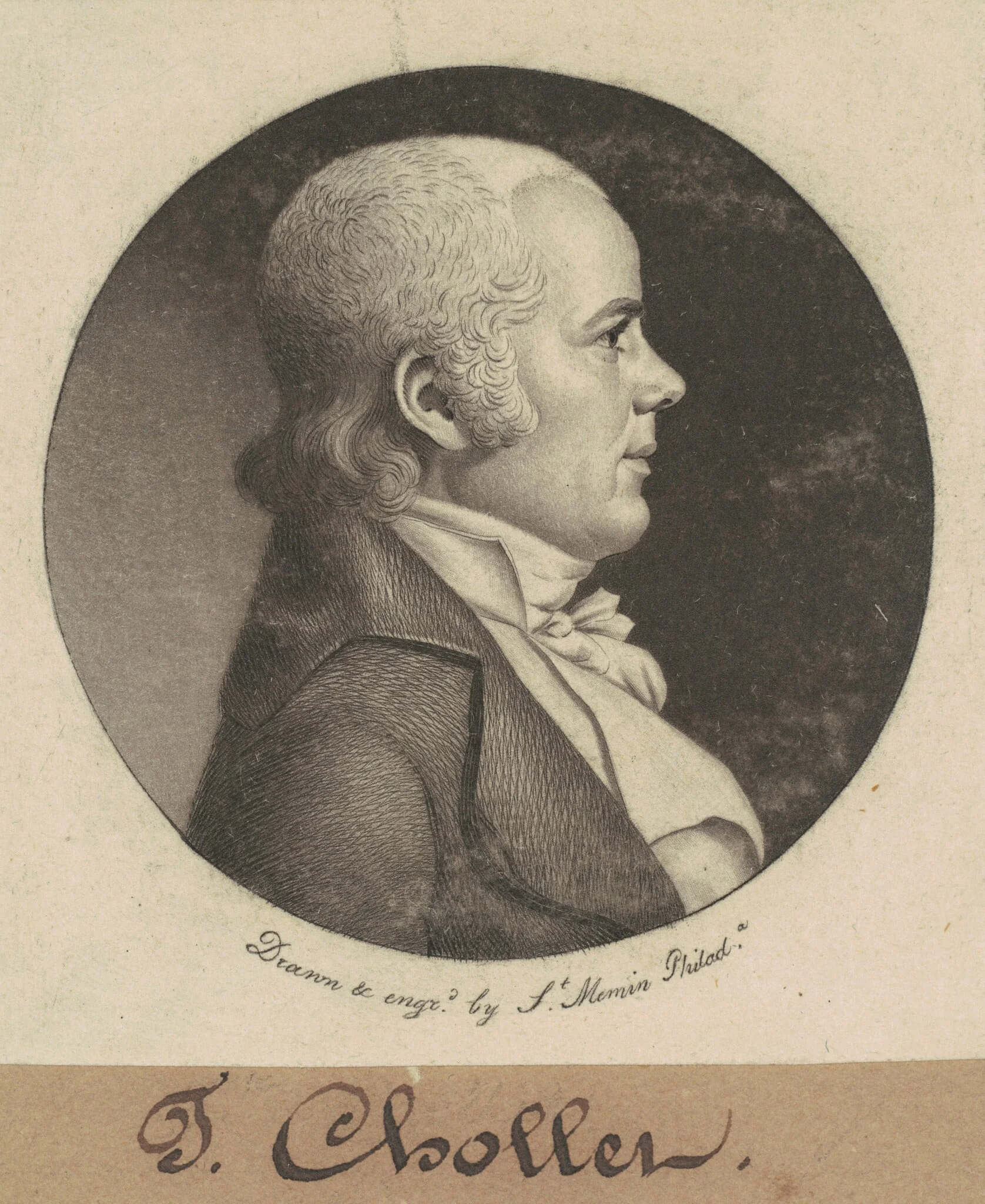 T. Chollet, by Charles Balthazar Julien Févret de Saint-Mémin, ink, 1800