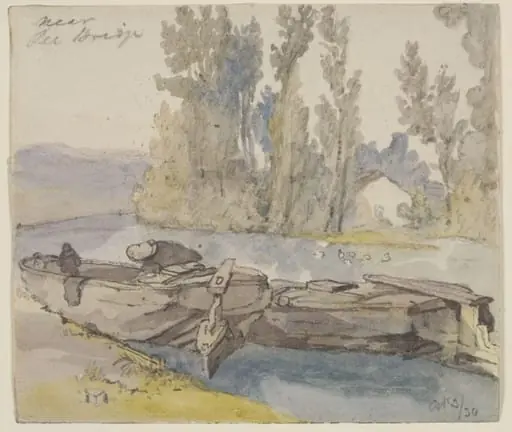 An angler, near Lea Bridge, 1834.