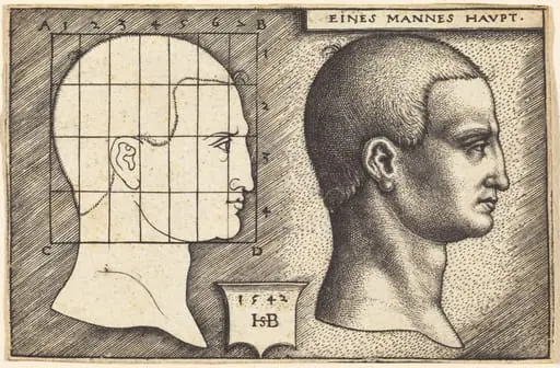Two Profile Studies of a Man's Head