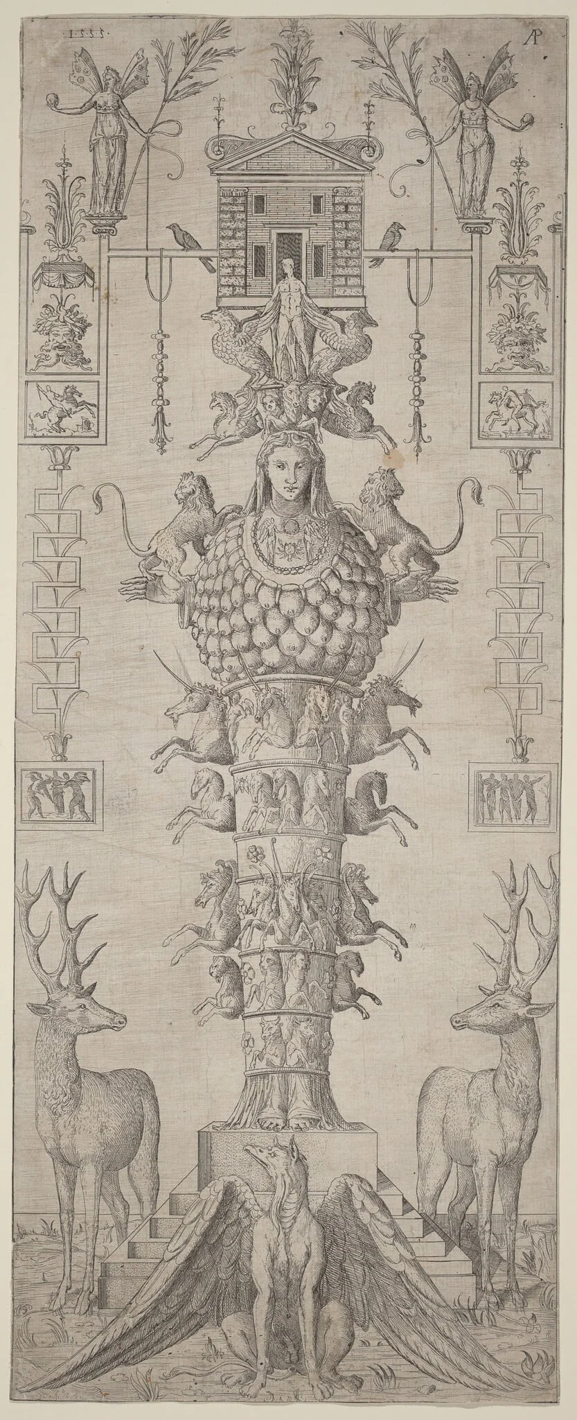 A Grotesque with Diana of Ephesus and Diverse Animals