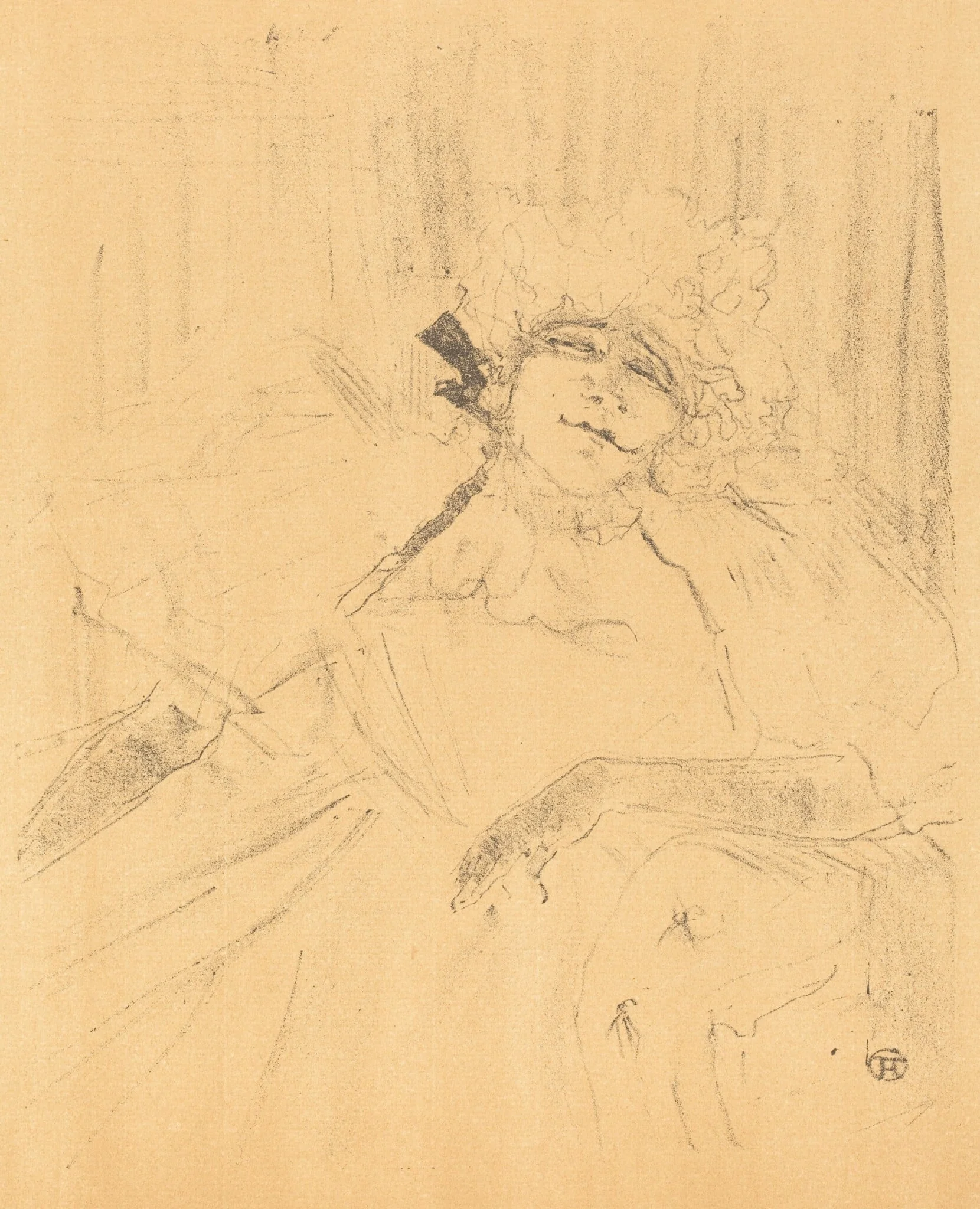 Old Song (Chanson ancienne), by Henri de Toulouse-Lautrec, ink, 1898