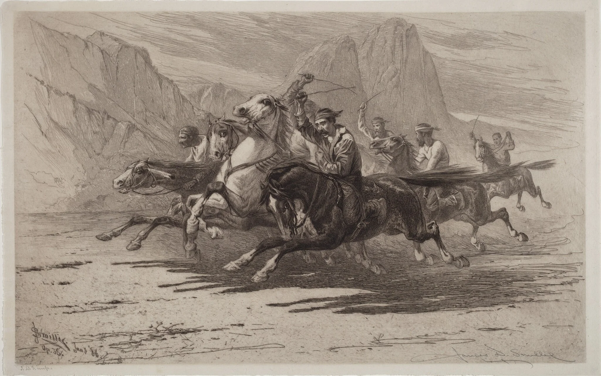Rough Sport in the Yosemite, by James David Smillie, ink, 1886