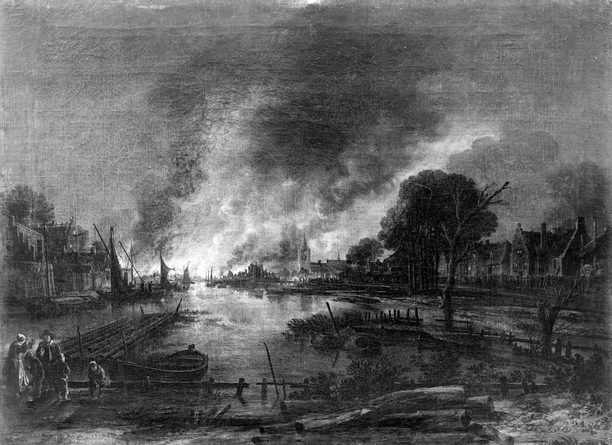 Conflagration in a Dutch city