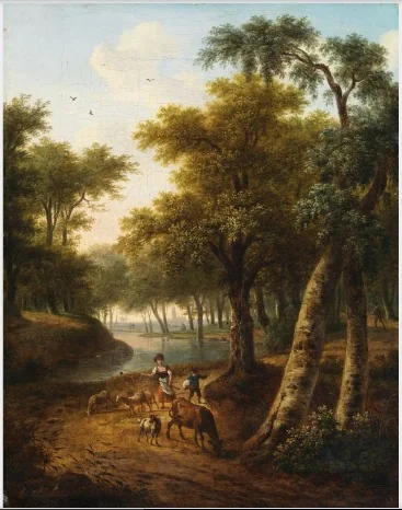 A Landscape, by Unknown, oil, 1850