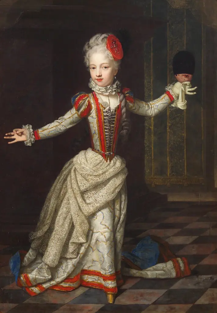 Archduchess Maria Amalie (1701-1756) in a dance dress with a mask in her hand