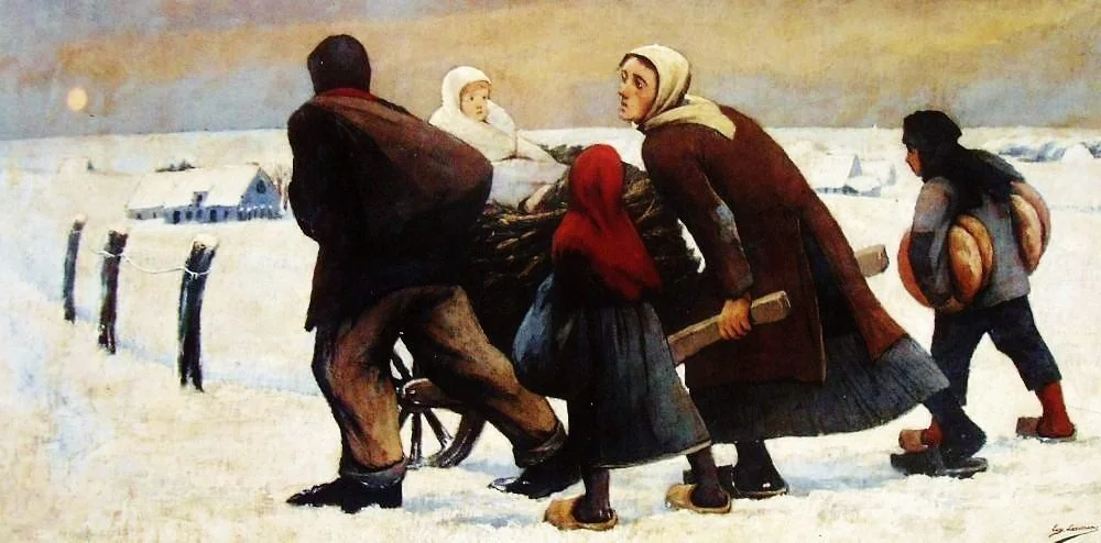 Winter, by Eugène Laermans, oil, 1905