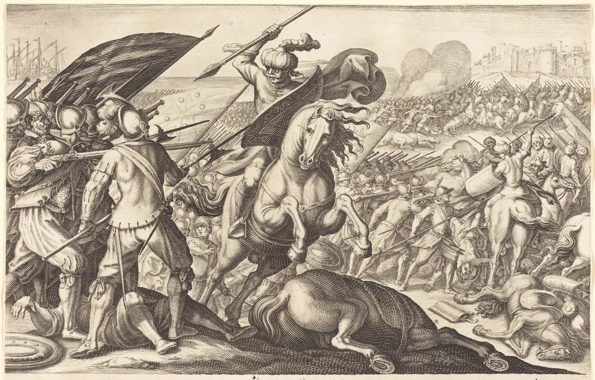 The Defeat of the Turkish Cavalry, by Jacques Callot, ink, 1614