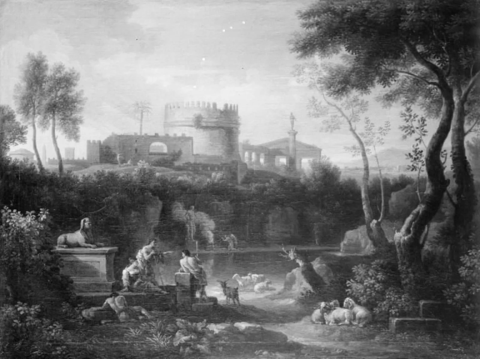 Landscape with the Tomb of Cecilia Metella, by Unknown, unspecified, 1750