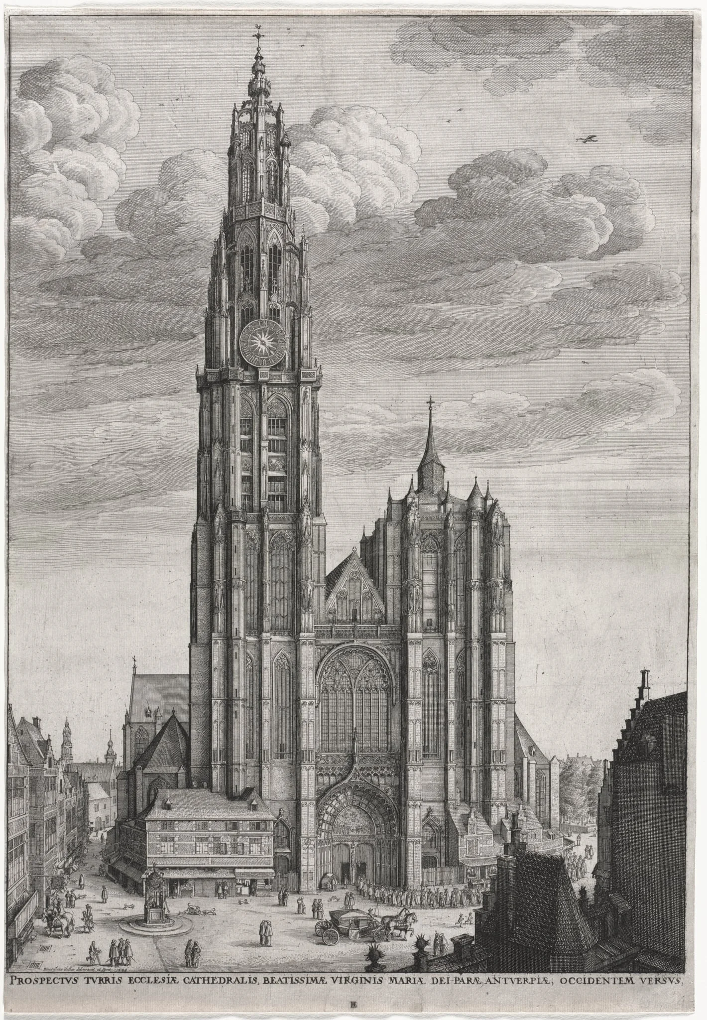 Antwerp Cathedral, by Wenceslaus Hollar, 1649