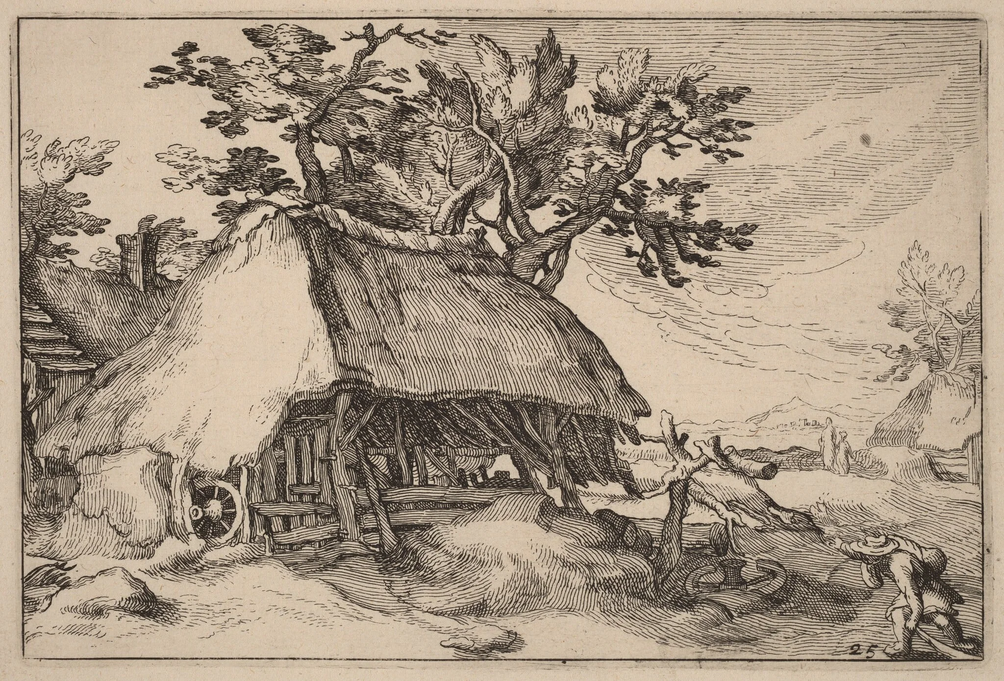 A Barn, by Claes Jansz Visscher, ink, 1620