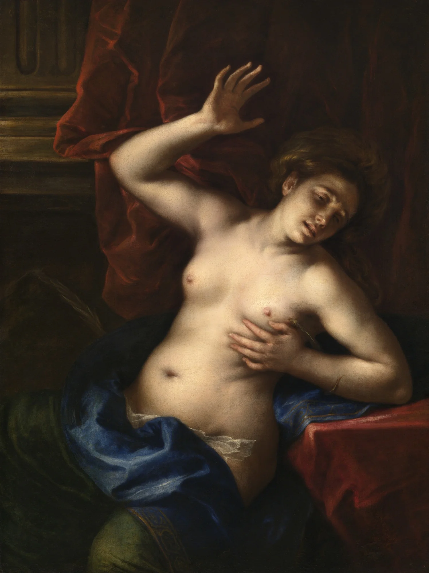 Death of Cleopatra, by Francesco Cairo, oil, 1646