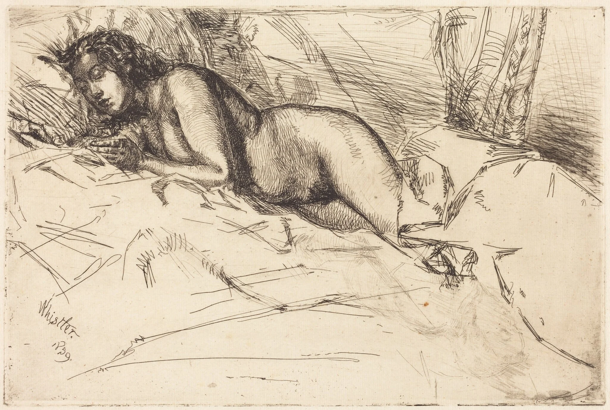 Venus, by James McNeill Whistler, ink, 1859