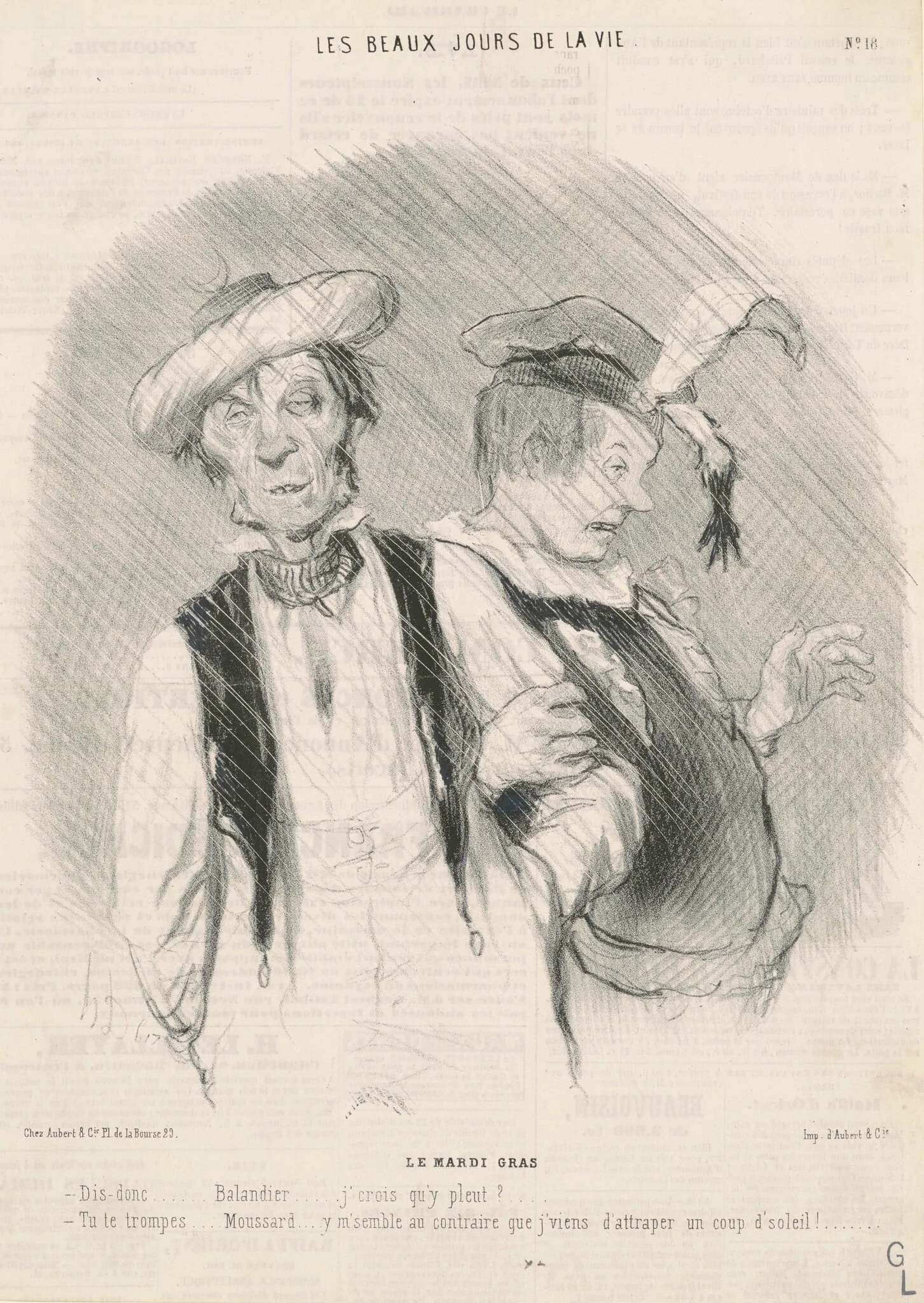 Le mardi gras, by Honoré Daumier, ink, 1844
