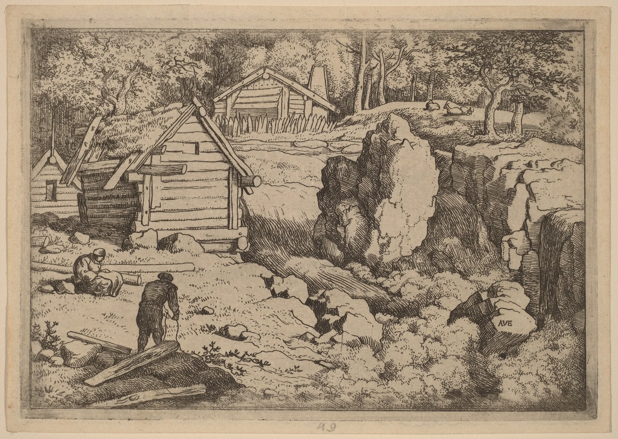 The Carpenter, by Allart van Everdingen, ink, 1650