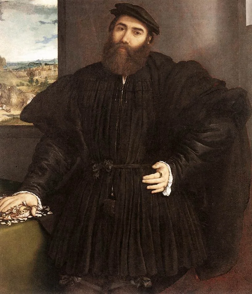 Portrait of a Gentleman, by Lorenzo Lotto, oil, 1535