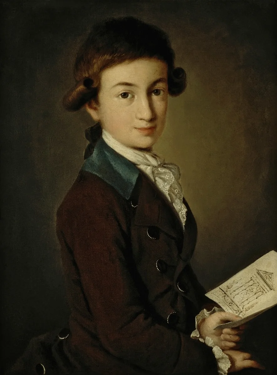 Portrait of a boy, by Carl Ludwig Johann Christineck, oil, 1791