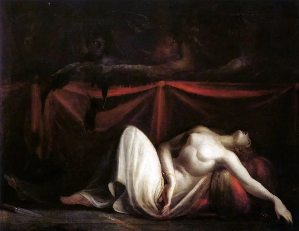 The Erinyes Drive Alcmaeon from the Corpse of his Mother, Eriphyle, Whom He Has Killed.