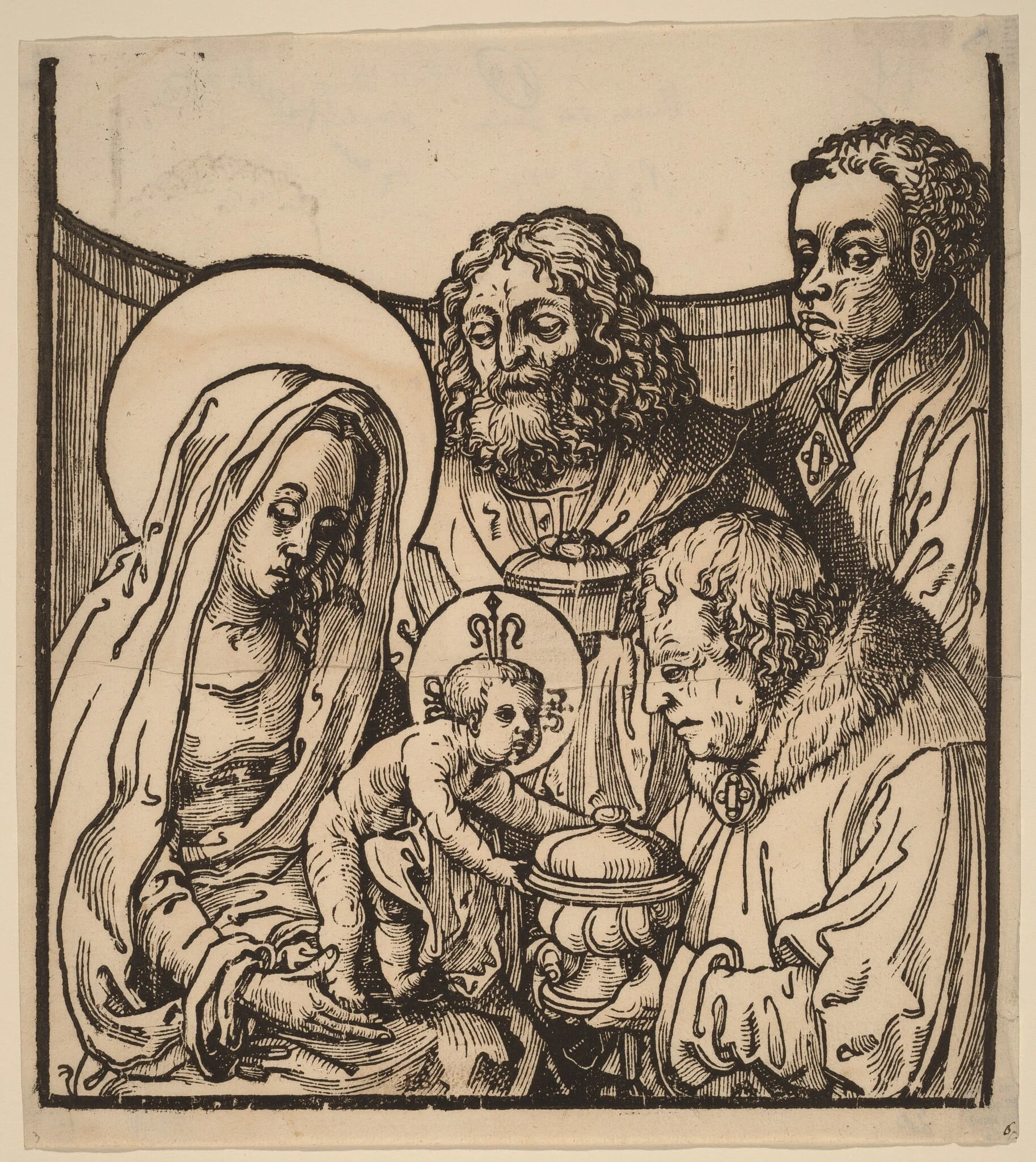The Adoration of the Magi, by Lucas van Leyden, ink, 1515