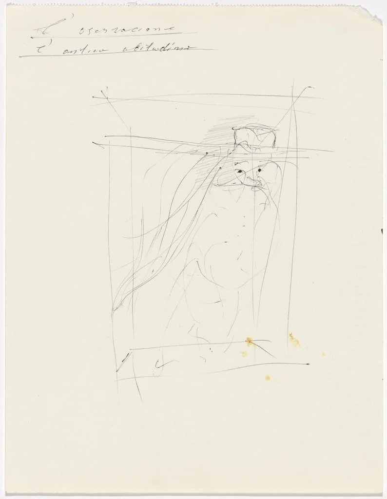 Untitled, by Jannis Kounellis, graphite, 1970