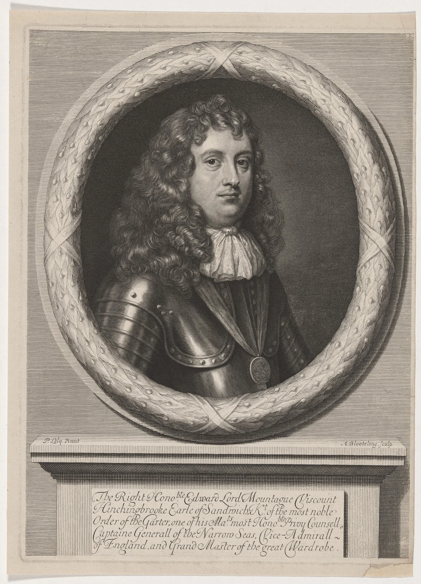 Edward Montagu, First Earl of Sandwich, by Abraham Blooteling, ink, 1665