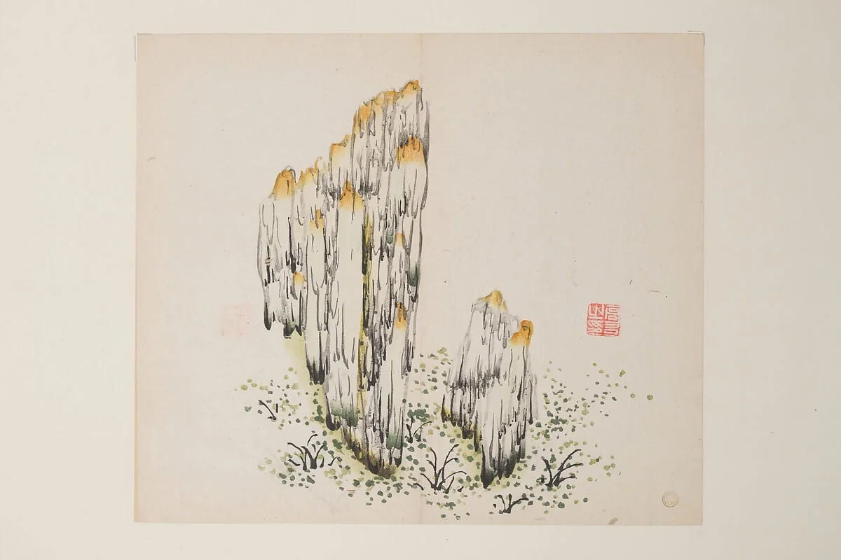 明   十竹齋書畫譜   四開|Leaf from the Ten Bamboo Studio Manual of Painting and Calligraphy, by Unknown, ink, 1633