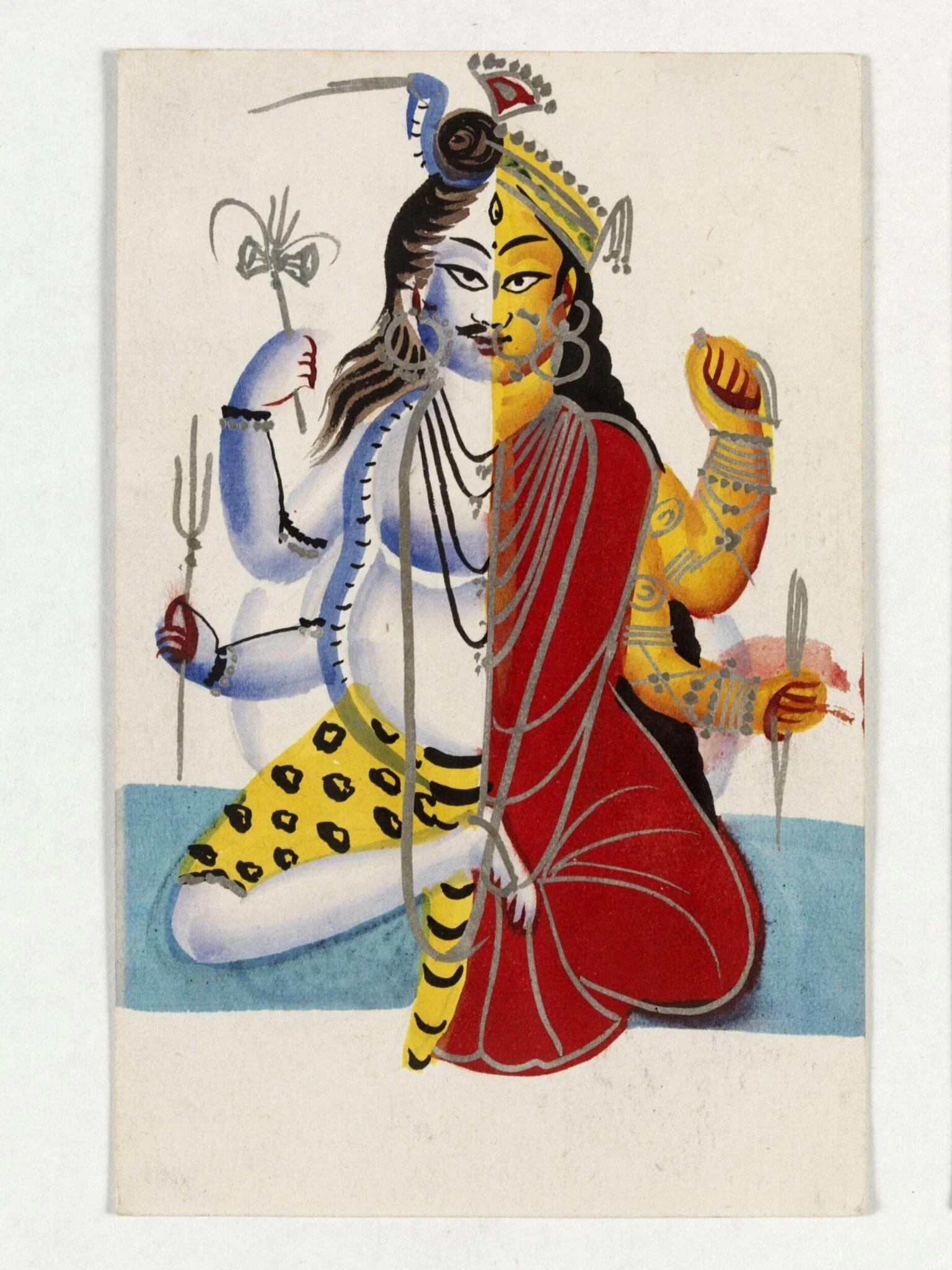 Shiva Ardhanarishvara, by Unknown, paint, 1890