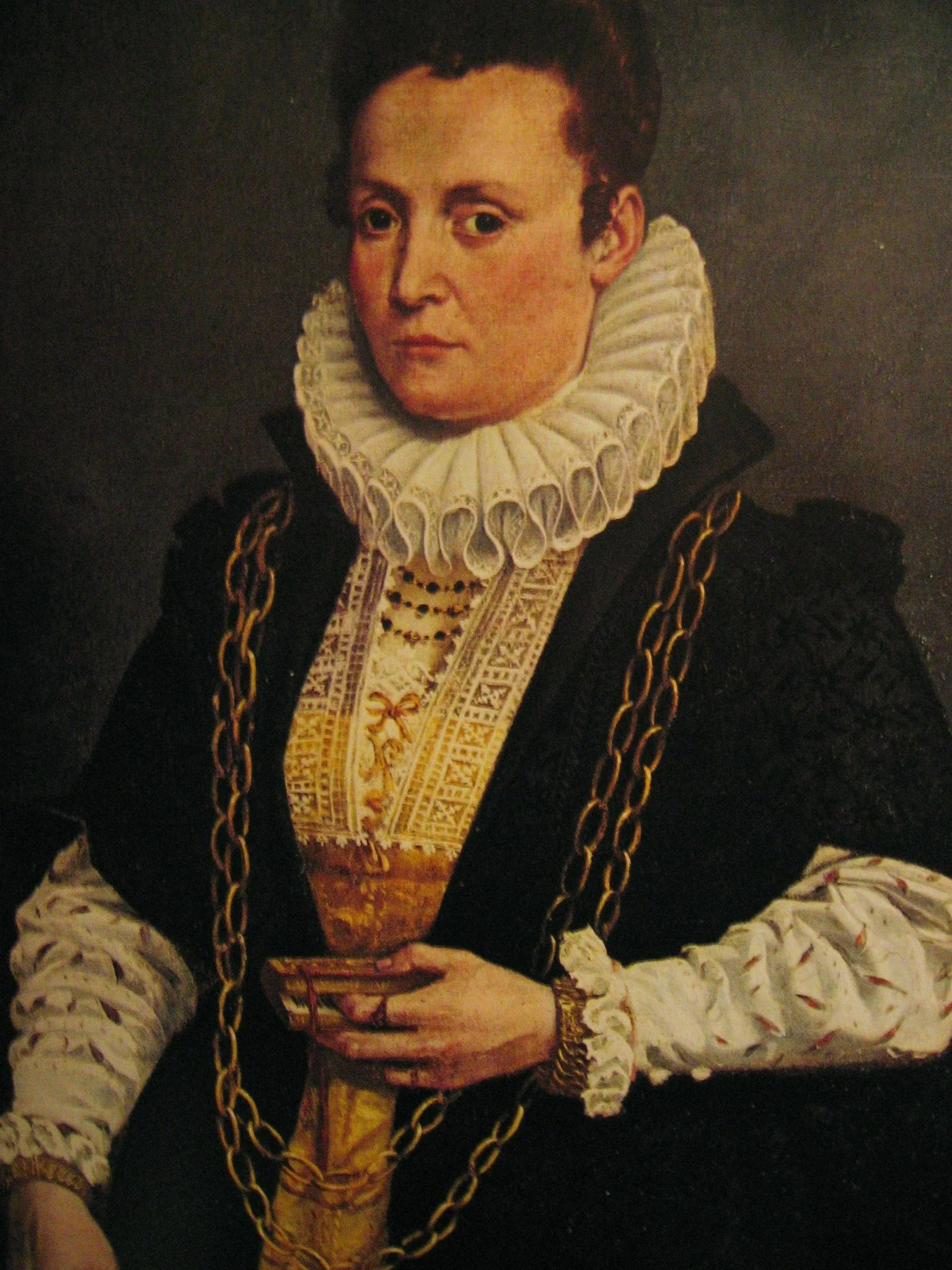 Portrait of a woman, by Giovanni Paolo Cavagna, oil, 1598