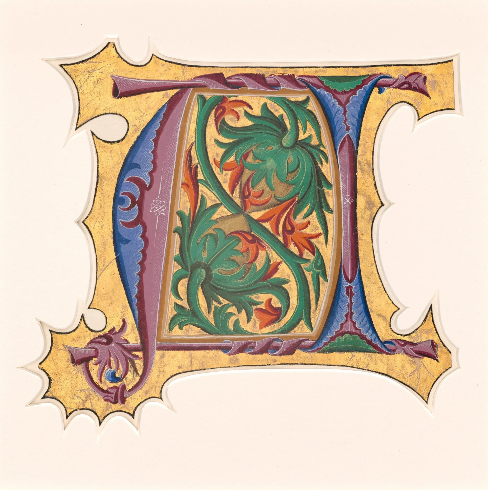 Initial U (?), by Master of the Cypresses, 1434