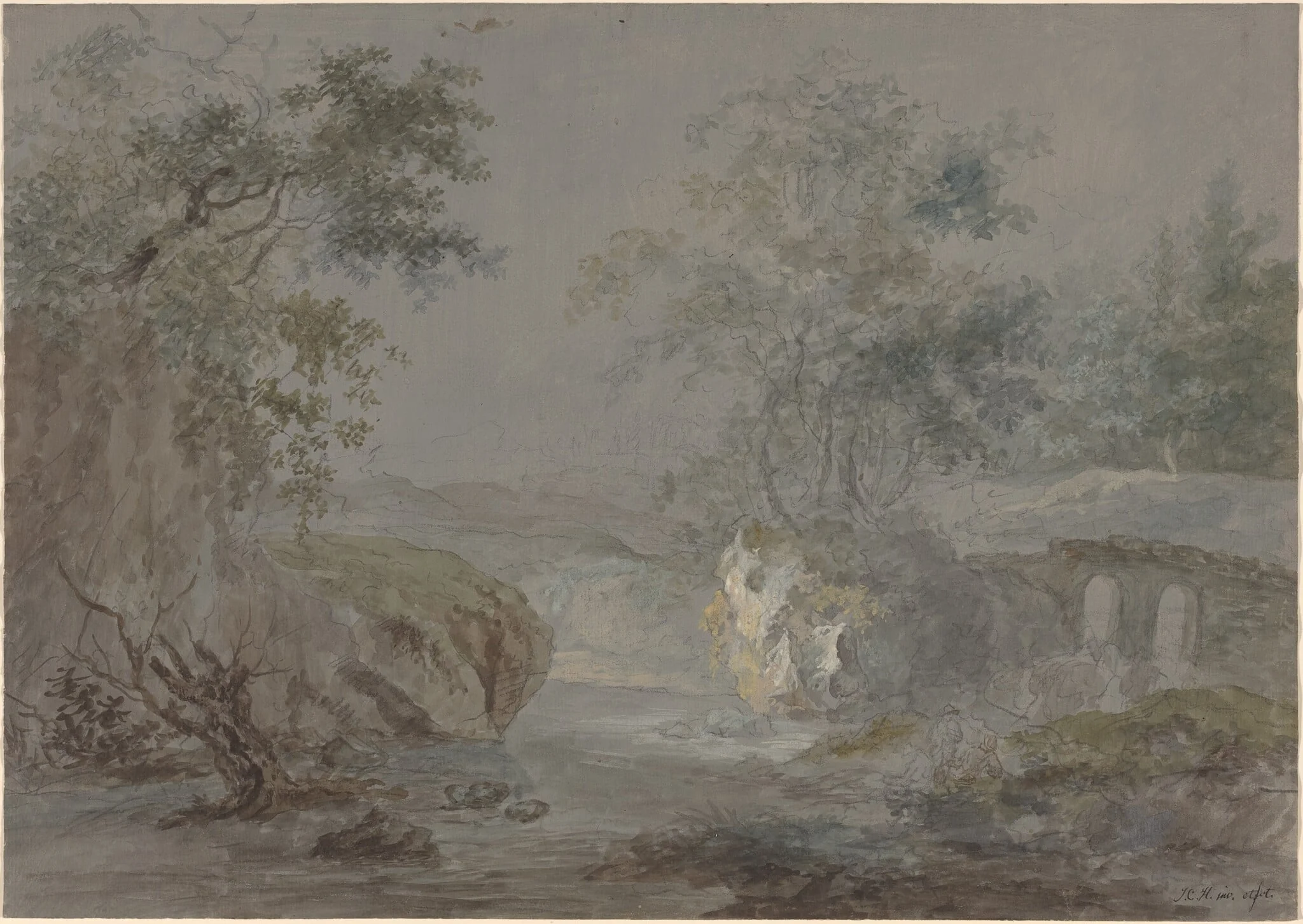 Wooded Cliffs along a Riverbank