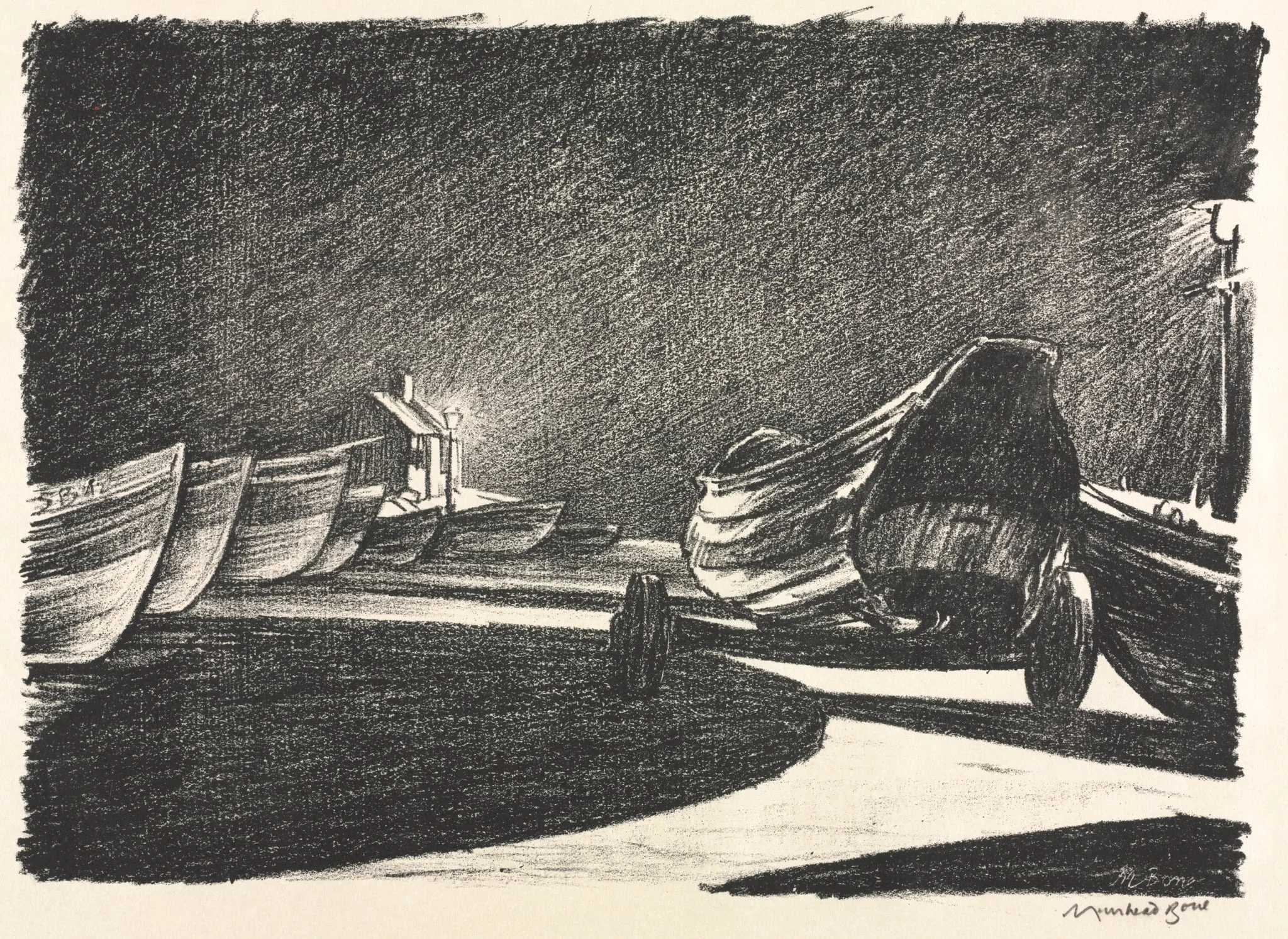 Night at Filey, East Riding, Yorkshire, England, by Muirhead Bone, 1924