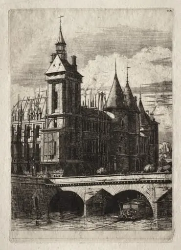 Etchings of Paris:  The Clock Tower