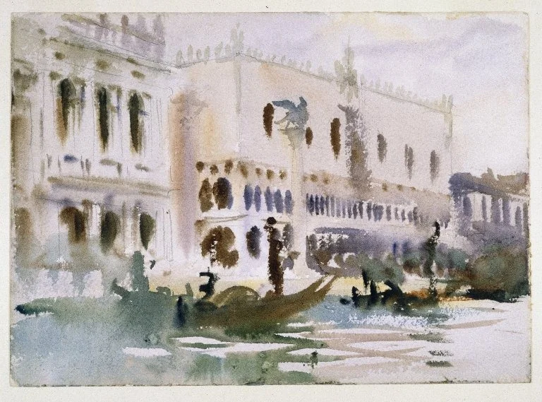From the Gondola, by John Singer Sargent, watercolor, 1905